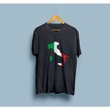 Bahriyeli Collection Oversize Italy / Italya Haritası ve Bayrağı Unisex T-Shirt - Siyah
