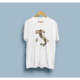 Bahriyeli Collection Oversize Italya Haritası Tasarım T-Shirt - Beyaz