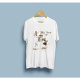 Bahriyeli Collection Oversize Italya Haritası ve Turistik Yerler Tasarım Unisex T-Shirt - Beyaz