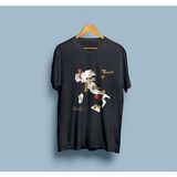 Bahriyeli Collection Oversize Italya Haritası ve Turistik Yerler Tasarım Unisex T-Shirt - Siyah