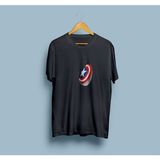 Bahriyeli Collection Oversize Kaptan Amerika Kalkanı Tasarım Unisex T-Shirt - Siyah