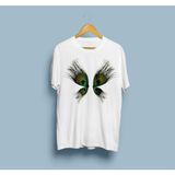 Bahriyeli Collection Oversize Kelebek Kanadı Tasarım Unisex T-Shirt - Beyaz