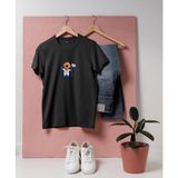 Bahriyeli Collection Oversize Mini Dalgıç ve Deniz Kabuğu Sancağı Tasarım T-Shirt - Siyah