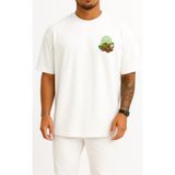 Bahriyeli Collection Oversize Minimalist - Ordu - Giresun Fındık Cep Tasarımlı Unisex T-Shirt - Beyaz