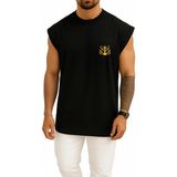 Bahriyeli Collection Oversize Nargile Silüet Cep Tasarımlı Atlet - Siyah - XL