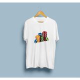 Bahriyeli Collection Oversize Poker Çipleri Unisex T-Shirt - Beyaz