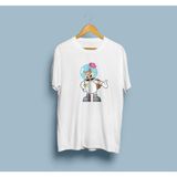 Bahriyeli Collection Oversize Sandy Cheeks / Sponge Bob Tasarımlı Unisex T-Shirt - XL - Beyaz