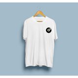 Bahriyeli Collection Oversize Siyah 8 Bilardo Topu Tasarım Unisex T-Shirt - Beyaz
