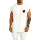 Bahriyeli Collection Oversize Solotürk F16 Gösteri Ekibi Cep ve Sırt Tasarımlı Atlet - Beyaz