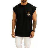Bahriyeli Collection Oversize Solotürk F16 Gösteri Ekibi Cep ve Sırt Tasarımlı Atlet - Siyah