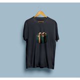 Bahriyeli Collection Oversize Sürpriz Hediye Kutusu / Gift Packet Tasarım Unisex T-Shirt - Siyah