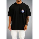 Bahriyeli Collection Oversize Tcg Taşucu Logo Cep Baskılı Unisex T-Shirt - Siyah