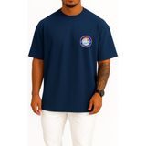 Bahriyeli Collection Oversize Tcg Taşucu P1211 Cep Tasarımlı Unisex T-Shirt - Lacivert - XL
