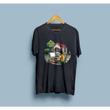 Bahriyeli Collection Oversize Yazılımcı Bilgisayar Ağaç ve Ev Tasarım T-Shirt - Siyah