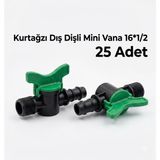 Bahyap Kurtağzı Dış Dişli Mini Vana 16X1/2 (25 Adet)