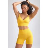 baim x Golden Seamless Mini Şort Tayt ve İp Askılı Büstiyer Set Takım