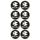 Bajaj Logo 8'Li Koruma Takozu 3D Sticker Etiket Siyah Beyaz