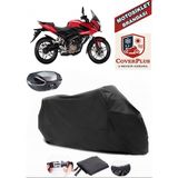 Bajaj Pulsar As 200 Branda Siyah Arka Çanta Uyumlu(Topcase) Motosiket Brandası Motor Örtüsü Çadır Su Geçirmez Motosiklet Kılıfı Motor Brandası,lastikli,taşıma Torbalı