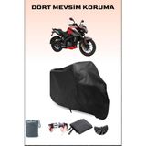 Bajaj Pulsar Ns 200 Abs Uyumlu Siyah Motorsiklet Branda, Motor Örtüsü - Siyah, Arka Çanta ve Kilit Uyumsuz