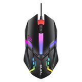 Bajeal D3 Led Mouse 1000 Dpı Usb Kablolu Optik Gaming Pc Bilgisayar, Ofis Oyun Faresi D302 siyah