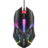 Bajeal D3 LED Mouse 1000 Dpı USB Kablolu Optik Gaming Pc Bilgisayar, Ofis Oyun Faresi - Siyah
