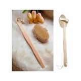 Bak Gel Al Bakgelal Saplı At Kılı Banyo Fırçası, Cilt Tazeleyici Doğal Fırça, Peeling ve Lenf Drenajı Için Mükemmel, Çıkarılabilir Saplı, Masaj Etkili, Peeling Için Ideal Banyo Fırçası