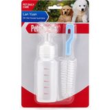 Bak Gel Al BakGelAl Yavru Kedi ve Köpek Besleme Biberonu Seti 50 ml | 2 Silikon Emzik + Temizleme Fırçası | Yeni Doğan Kedi Köpek Süt Besleme Kiti