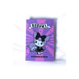 BAK GEL AL Mor-Pembe Kuromi Sticker Albümü → Kuromi Gotik Sticker Defteri - Mor ve Pembe Çizgi Karakter Koleksi