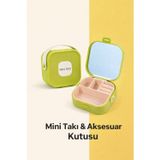 Bak Gel Al Premium Mini Takı Kutusu Aynalı – Seyahat Boy Bölmeli Mücevher Organizer - Yeşil
