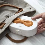 Bak Gel Al Taşınabilir Takı Kutusu Aynalı 4 Bölmeli Seyahat Boy Mini Organizer - Somon Gövde – Mor Fiyonk