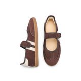 Bak Store Acı Kahve Süet Spor Babet Cırtlı Düz Taban Retro Sneaker Kadın Ayakkabı