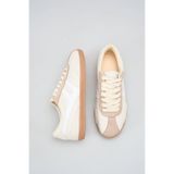 Bak Store Bej Kadın Spor Ayakkabı Retro Sneaker Dikişli Taban