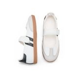 Bak Store Beyaz Siyah Spor Babet Cırtlı Düz Taban Retro Sneaker Kadın Ayakkabı