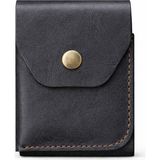 Bakani Leather El Yapımı Hakiki Deri Erkek Cüzdan – Çıtçıtlı Minimal Tasarım Kartlık Para Bölmeli - Siyah