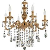 Bakara Collection Caterina Altın Rengi Döküm Bronz Pirinç 6 Kollu Taşlı Avize - Standart