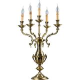 Bakara Collection Lenoir Eskitme Pirinç 5 Kollu Abajur - Standart
