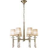 Bakara Collection Tiffany Bronz 6 Kollu Metal Avize - Standart