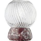 Bakara Collection Twist Of Marble Burgundy Clear Şeffaf Cam Mermer Mumluk - Standart