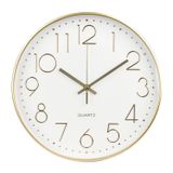 bakbrand Duvar Saati 12 inç Tik Takmayan Sessiz Modern Basit Stil Yuvarlak Dekor Saat Altın Stereoskopik Kadran Kuvars Duvar Saatleri Ev/Ofis/Okul/Oturma Odası/Yatak Odası/Mutfak için