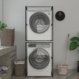 Bakbudaiyi Çamaşır Kurutma Makinesi Dolabı Velid Byzsyh 180 070 60 Mat Suntalam Metal Siyah Boya Beyaz - Siyah