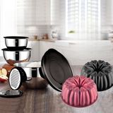 Bake With Love 10 Parça Karıştırma Kabı &amp; Döküm Kek Kalıbı - Siyah