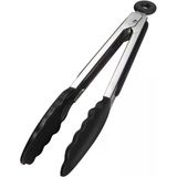 Baker Home Siyah Silikon Uçlu Mutfak Maşası - 23 Cm, Asma Kilit Sistemli Paslanmaz Çelik Sap, Kolay Kavrama, Mangal, Salata, Makarna, Barbekü, Ka