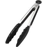 Baker Home Siyah Silikon Uçlu Mutfak Maşası - 23 cm, Asma kilit sistemli paslanmaz çelik sap, Kolay Kavrama, Mangal, Salata, Makarna, Barbekü, Kamp için Uygun