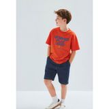 Baketbol Baskılı Turuncu Tişört Oversize/Geniş Kesim 6610461-70480