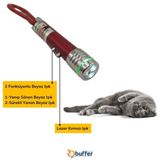 BakGelAl 3 Fonksiyonlu Kırmızı Beyaz Işıklı Led Lazer Kedi Köpek Oyuncak Anahtarlık