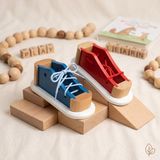 Bakgelal Ahşap Bağcık Bağlama Eğitici Ayakkabı – Çocuklar Için Montessori Beceri ve El Göz Koordinasyon Oyuncağı
