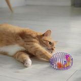 BakGelAl Kedi Oyuncağı Spiral Tel Top & İçinde Peluş Fare – Hareketli Zıplayan Kedi Topu, Avcılık İçgüdüsünü Geliştirir, Dayanıklı Metal Yay Top, Kediler İçin Etkileşimli Eğlence Oyuncağı