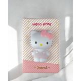 Bakgelal Lisanslı 3D Squishy Figürlü Günlük Defter – Hello Kitty, Kuromi, My Melody Karakterli Yumuşak Kapaklı Sevimli Not Defteri (1 Adet) - Hello Kitty Çizgili Pembe