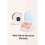 Bakgelal Premium Mini Takı Kutusu Aynalı – Seyahat Boy Bölmeli Mücevher Organizer - Beyaz