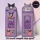 Bakgelal Sanrio Lisanslı Kuromi 3’lü Manyetik Kitap Ayracı Seti – Pasta Temalı Sevimli Ayraç